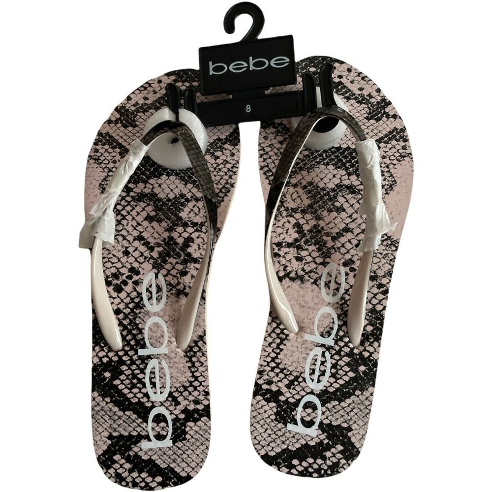 🌹NWT Women’s Sandals BEBE THALIA Animal Print In Black Size 8